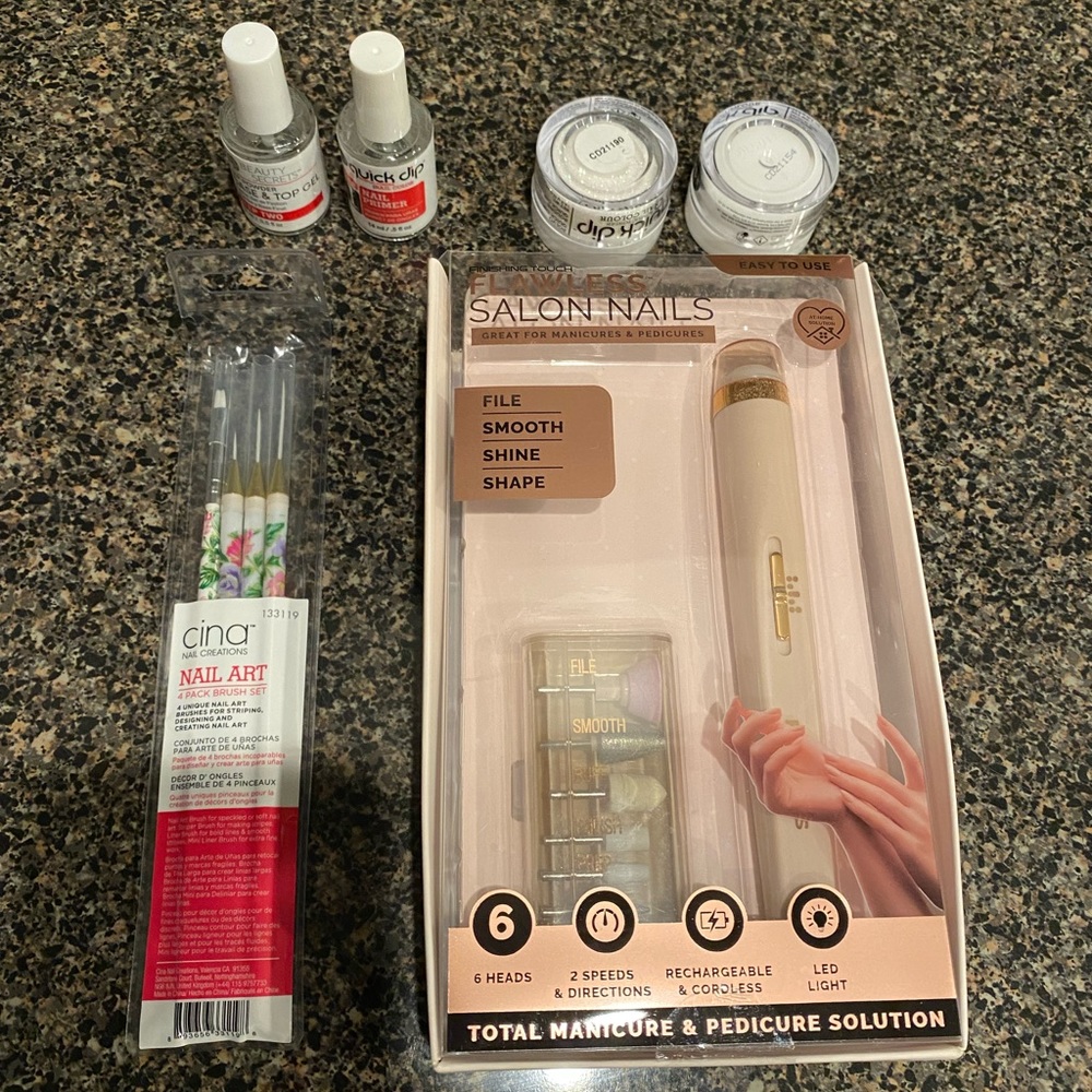 Dip nails starter kit dip powder drill primer paint manicure acrylic set